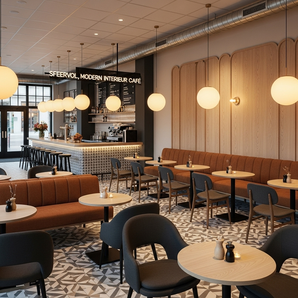 Sfeervol interieur van het café