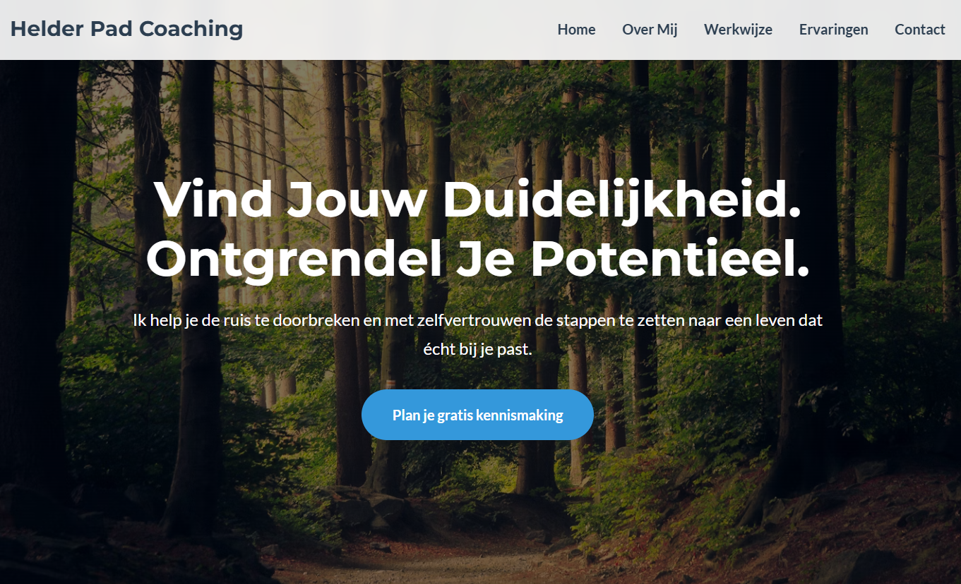 Portfolio voorbeeld 2: Website voor een personal coach